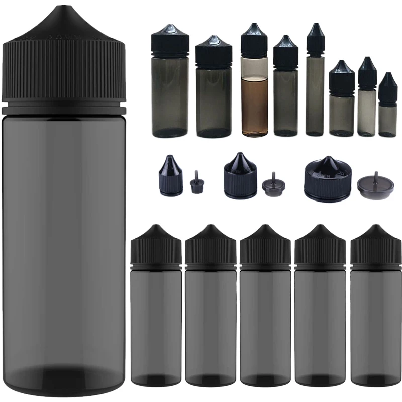 Juice Bottle Dropper - زجاجات بلاستيكية سوداء فارغة فارغة من