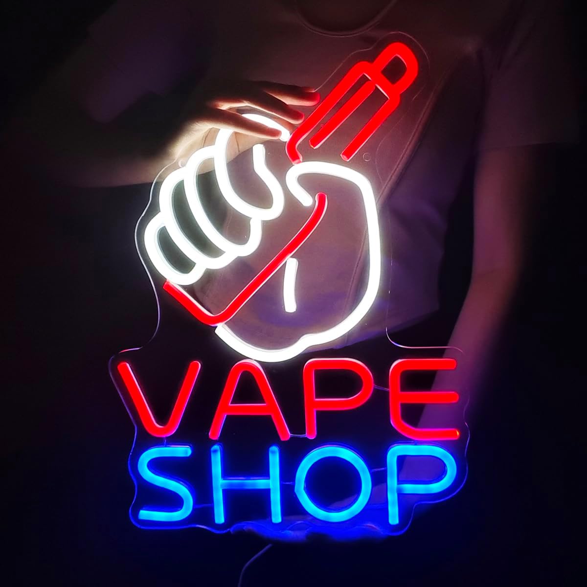 Vaping Store - لافتة نيون لمتاجر السجائر الإلكترونية ،