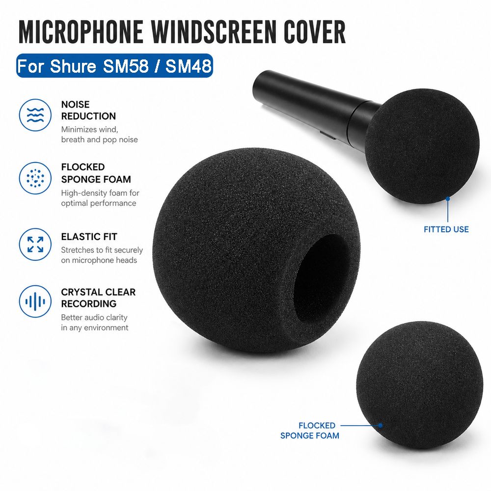 غطاء ميكروفون بديل من الإسفنج  - مراجعة Shure Mic Sm58 وسعره