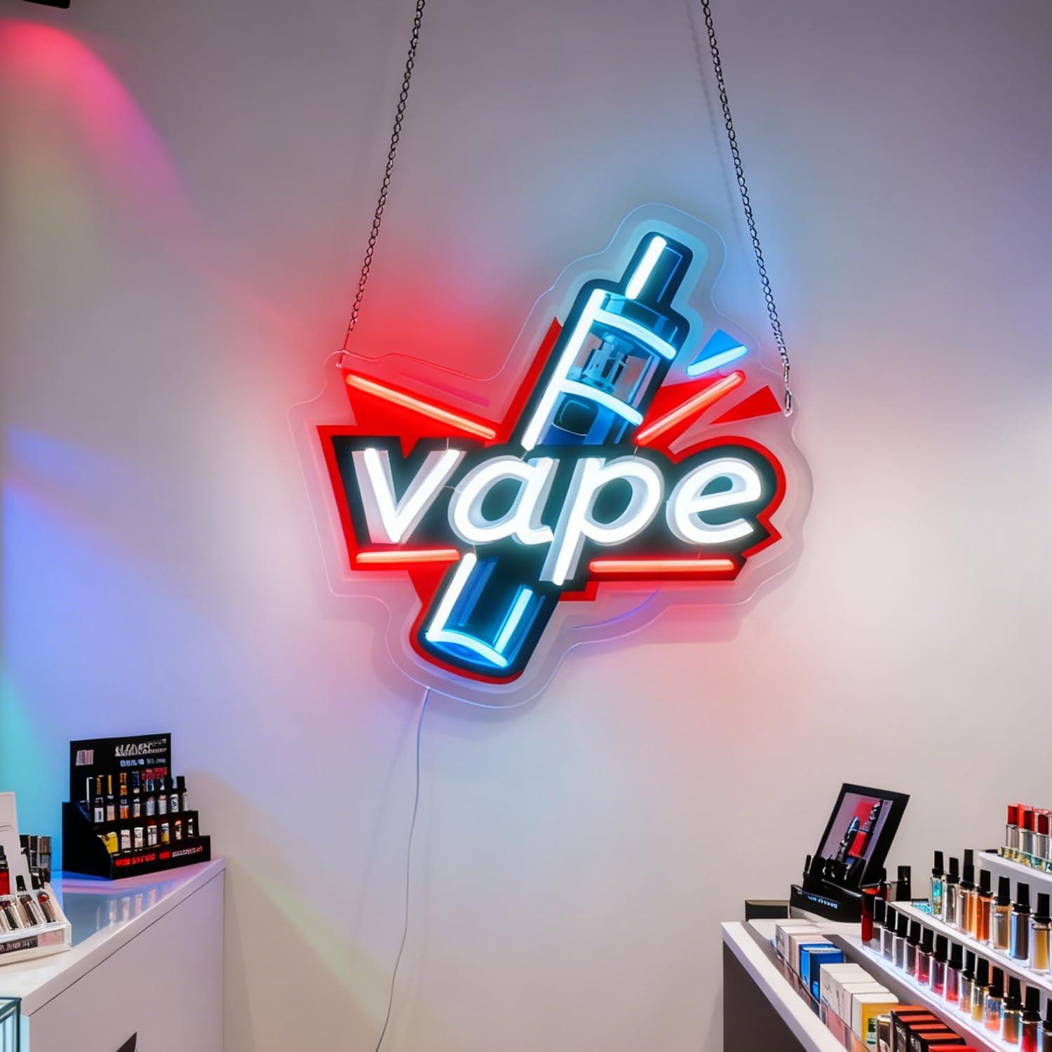 لافتة نيون للسجائر الإلكترونية - مراجعة Vaping Store وسعره